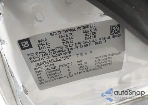 2011 Buick Enclave 2Xl z USA, uszkodzony, nr VIN 5GAKRCED2BJ215650